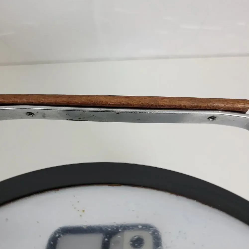 Vintage Home Kitchen Ice Bucket Container Wood Silver‎ Chrome Mid Century Retro
